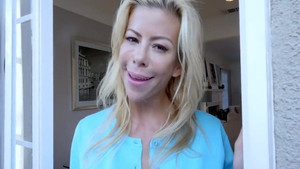 Stunning blonde MILF sucks cock and gets fucked in POV