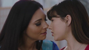 Sexy stepmom seduces pretty teen in the bedroom