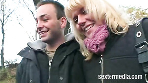 German mommy can't stop smiling as her young lover destroys her asshole and cums