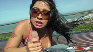 Young and hot cougar is ready for some anal action in some really public areas