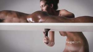 Beautiful gloryhole scene during an erotic massage