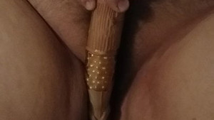 Lustful plumper toying her tight slit in a closeup