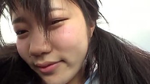 Asian teen in sailor uniform gets fucked in a shaved pussy