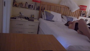 MILF with massive titties lays down and masturbates in bed