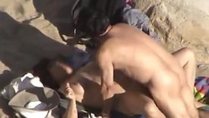 Enticing  pretty German mommy gets pussy demolished on the beach