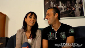 Skinny German MILF sucks dick and takes it from behind