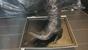 Nasty MILF lady L will crush you with her boots