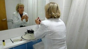 Hot MILF in an outfit sucks a dick in POV