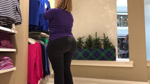 PAWG MILF struts her ass around in the shopping mall
