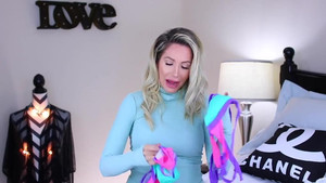 Cute blonde MILF Channon shows her hot stuff in bikini