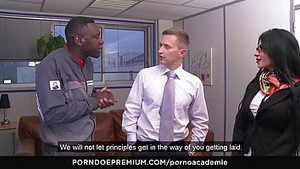 Tattooed Romanian MILF Megan Inky enjoys hardcore interracial double penetration