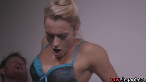 Stunning hot blonde milf officer is fucking hard in the ass with partner