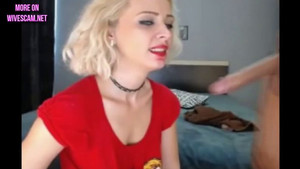 Stunning hot blonde babe does awesome blowjob before having hardcore fuck