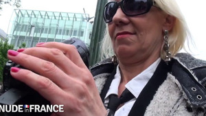 Slender shaped blonde granny Charly Spark enjoys fucking young big dick