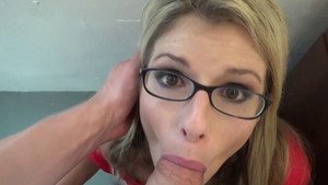 Fit and gorgeous blonde mommy seduced into giving a blowjob and getting railed