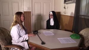 Nun is tied up and forced to drop all her clothes and then gets ballgagged too