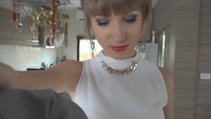 Angel gives a fantastic blowjob in POV to a big boner