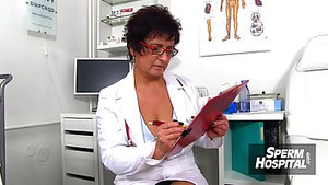 Astonishing patient plays with a dildo while at the doctor